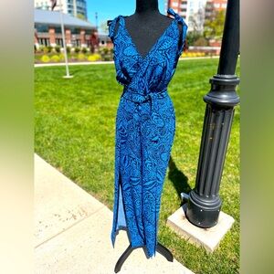 Summer Wide Leg Split Flowy Jumpsuit pit to pit 18in to 21in ONE SIZE fits S/M/L